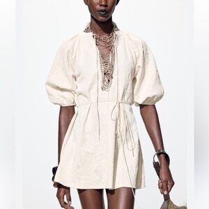 Zara NWT ZW Collection cream mini dress 4770/165